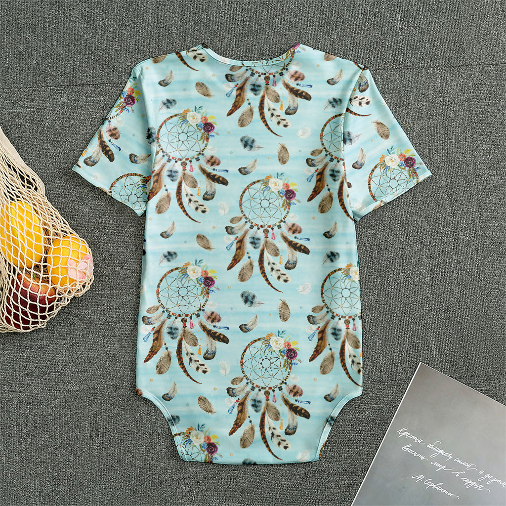 Blue Indian Dream Catcher Pattern Print Men's Bodysuit
