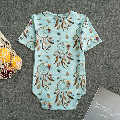 Blue Indian Dream Catcher Pattern Print Men's Bodysuit