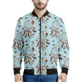 Blue Indian Dream Catcher Pattern Print Men's Bomber Jacket