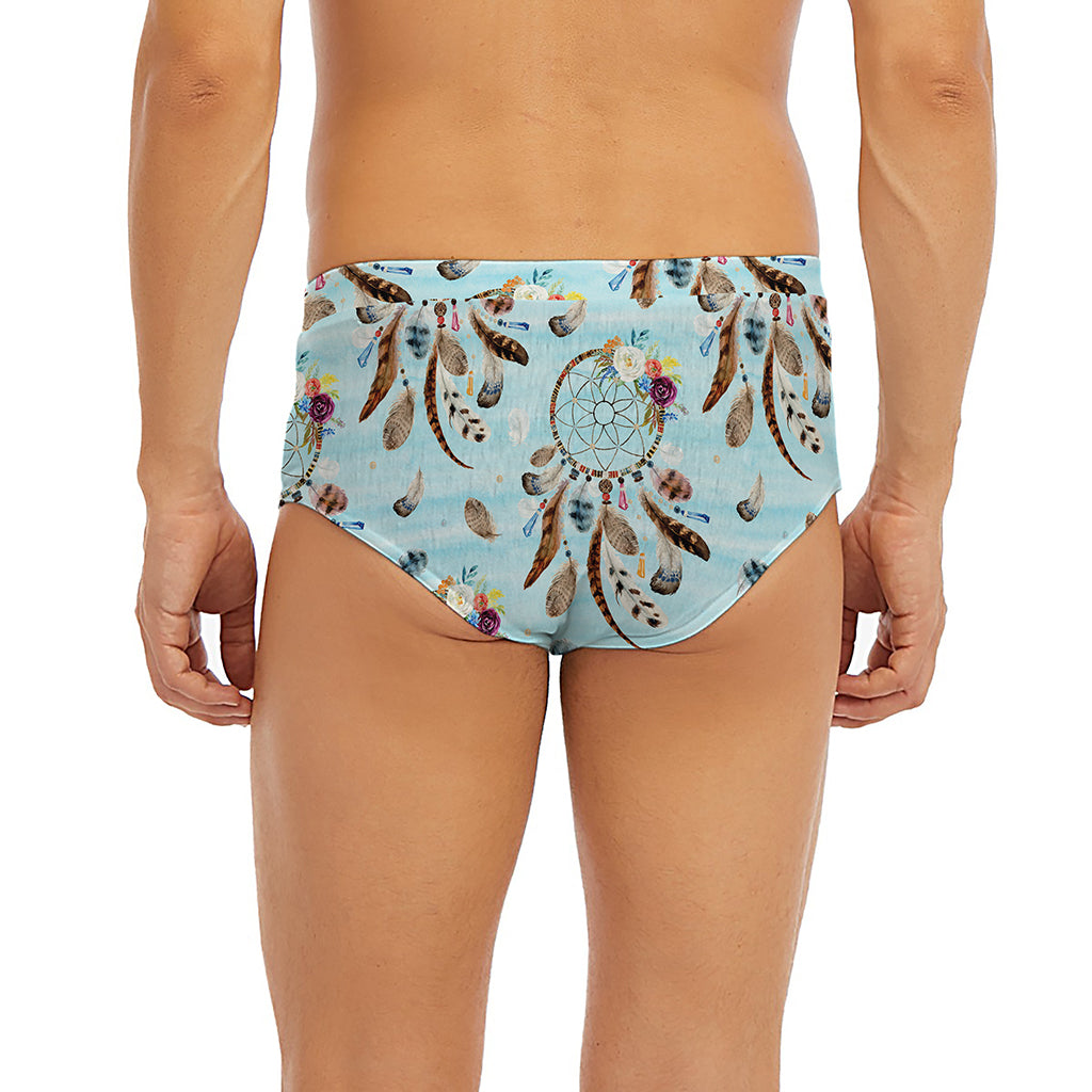 Blue Indian Dream Catcher Pattern Print Men's Briefs