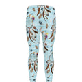 Blue Indian Dream Catcher Pattern Print Men's Leggings