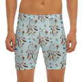 Blue Indian Dream Catcher Pattern Print Men's Long Boxer Briefs
