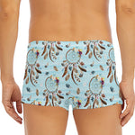 Blue Indian Dream Catcher Pattern Print Men's Short Boxer Briefs