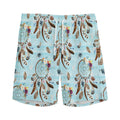 Blue Indian Dream Catcher Pattern Print Men's Athletic Shorts