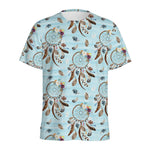 Blue Indian Dream Catcher Pattern Print Men's Sports T-Shirt