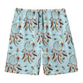 Blue Indian Dream Catcher Pattern Print Men's Swim Trunks