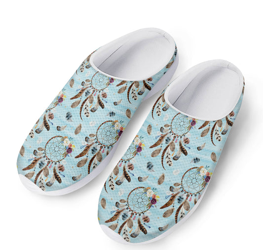 Blue Indian Dream Catcher Pattern Print Mesh Casual Shoes