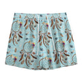 Blue Indian Dream Catcher Pattern Print Mesh Shorts