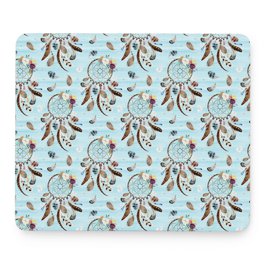 Blue Indian Dream Catcher Pattern Print Mouse Pad