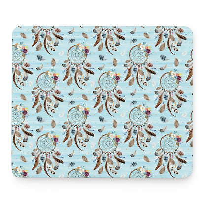 Blue Indian Dream Catcher Pattern Print Mouse Pad