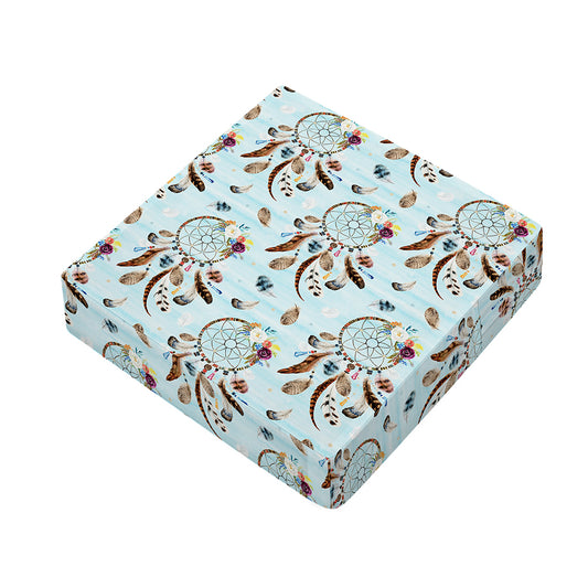 Blue Indian Dream Catcher Pattern Print Outdoor Seat Cushion Cover