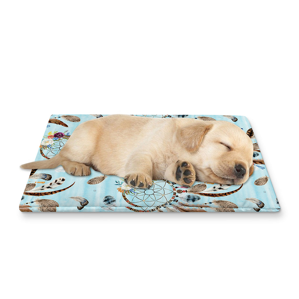 Blue Indian Dream Catcher Pattern Print Pet Cooling Mat Cover