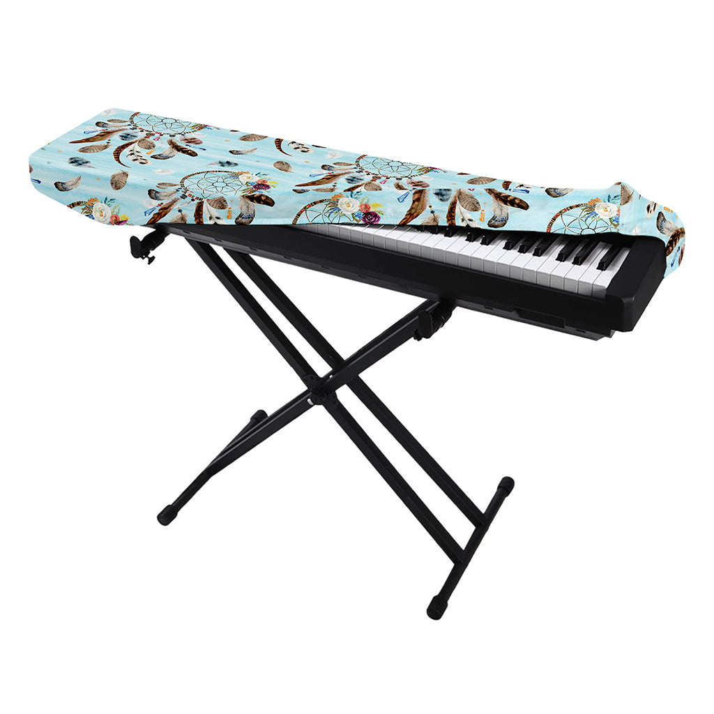 Blue Indian Dream Catcher Pattern Print Piano Keyboard Cover