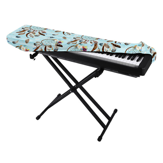 Blue Indian Dream Catcher Pattern Print Piano Keyboard Cover