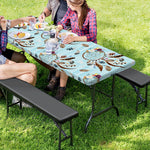 Blue Indian Dream Catcher Pattern Print Picnic Table Cover