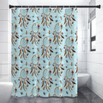 Blue Indian Dream Catcher Pattern Print Premium Shower Curtain