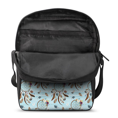 Blue Indian Dream Catcher Pattern Print Rectangular Crossbody Bag