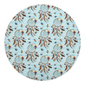 Blue Indian Dream Catcher Pattern Print Round Blanket