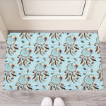 Blue Indian Dream Catcher Pattern Print Rubber Doormat