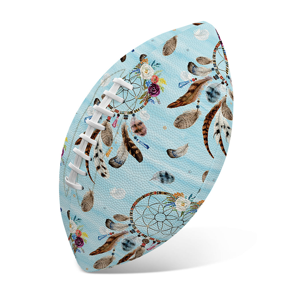 Blue Indian Dream Catcher Pattern Print Rugby Ball