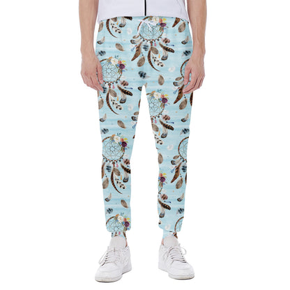 Blue Indian Dream Catcher Pattern Print Scuba Joggers