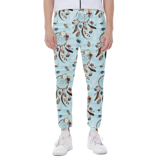 Blue Indian Dream Catcher Pattern Print Scuba Joggers