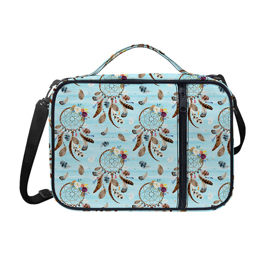 Blue Indian Dream Catcher Pattern Print Shoulder Strap Bible Bag