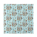 Blue Indian Dream Catcher Pattern Print Silk Bandana