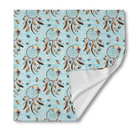 Blue Indian Dream Catcher Pattern Print Silk Bandana