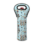 Blue Indian Dream Catcher Pattern Print Single Neoprene Wine Tote