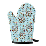 Blue Indian Dream Catcher Pattern Print Single Oven Mitt