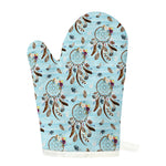 Blue Indian Dream Catcher Pattern Print Single Oven Mitt