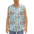 Blue Indian Dream Catcher Pattern Print Sleeveless Baseball Jersey