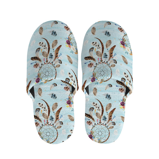 Blue Indian Dream Catcher Pattern Print Slippers