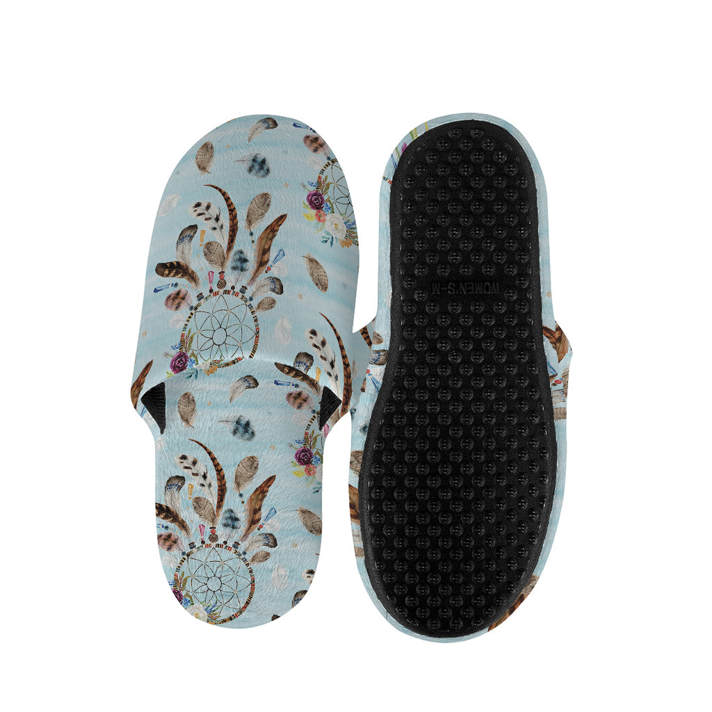 Blue Indian Dream Catcher Pattern Print Slippers