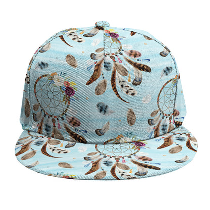 Blue Indian Dream Catcher Pattern Print Snapback Cap