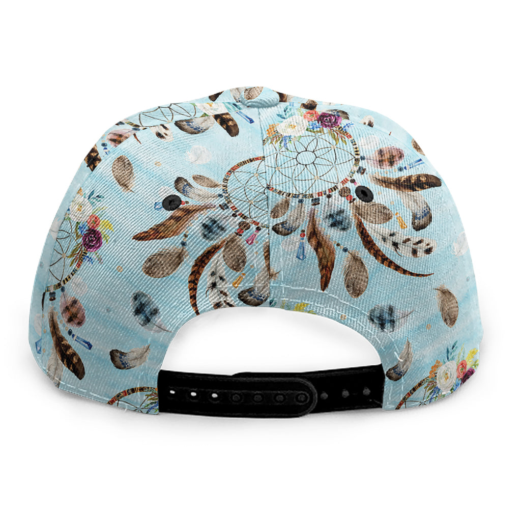 Blue Indian Dream Catcher Pattern Print Snapback Cap