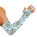 Blue Indian Dream Catcher Pattern Print Sun Protection Arm Sleeves