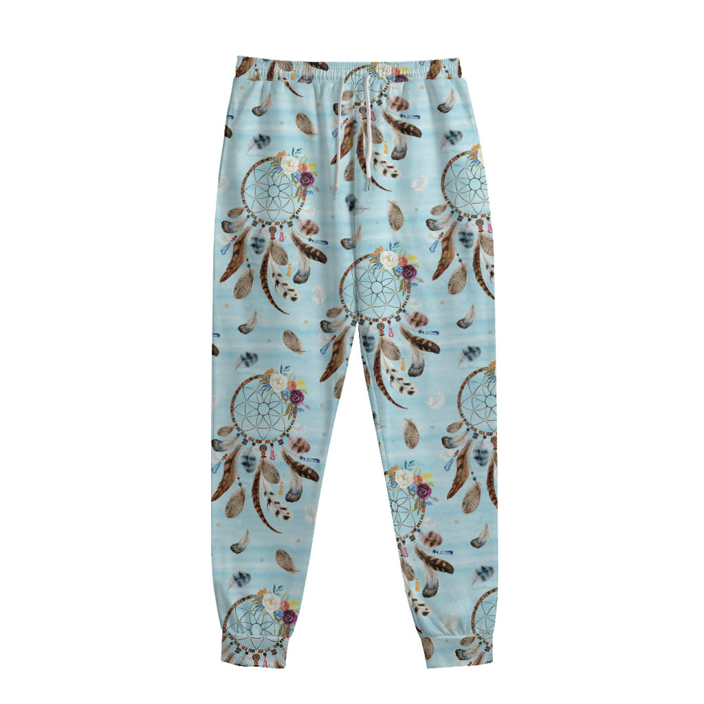 Blue Indian Dream Catcher Pattern Print Sweatpants