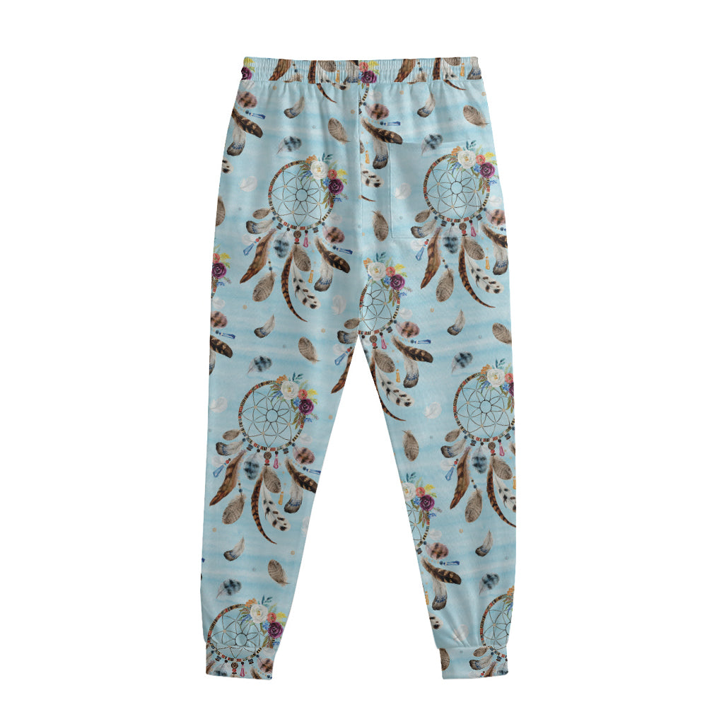 Blue Indian Dream Catcher Pattern Print Sweatpants