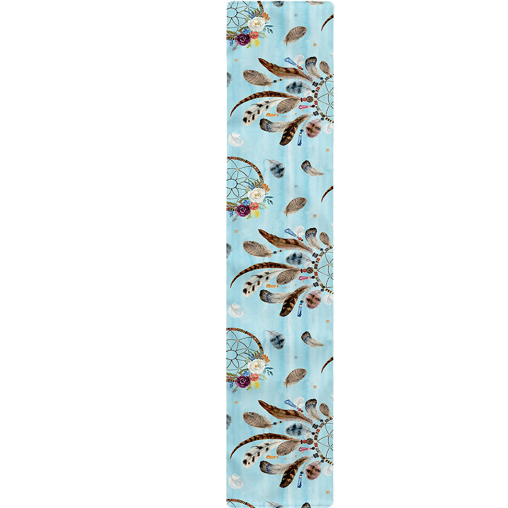 Blue Indian Dream Catcher Pattern Print Table Runner