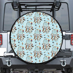 Blue Indian Dream Catcher Pattern Print Tire Cover