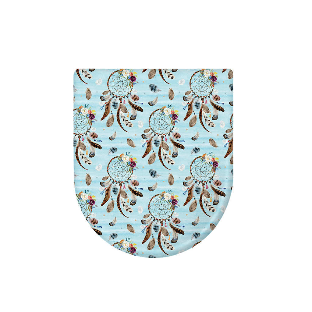 Blue Indian Dream Catcher Pattern Print Toilet Lid Cover