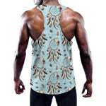 Blue Indian Dream Catcher Pattern Print Training Tank Top