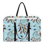 Blue Indian Dream Catcher Pattern Print Utility Tote Bag