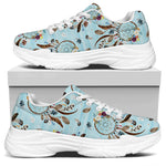 Blue Indian Dream Catcher Pattern Print White Chunky Shoes