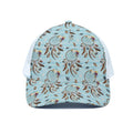 Blue Indian Dream Catcher Pattern Print White Mesh Trucker Hat