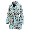 Blue Indian Dream Catcher Pattern Print Women's Bathrobe