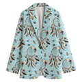 Blue Indian Dream Catcher Pattern Print Women's Cotton Blazer