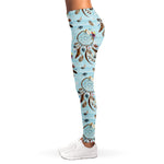 Blue Indian Dream Catcher Pattern Print Women's Leggings